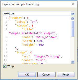 Multi-line property value editor with JSON syntax highlighting