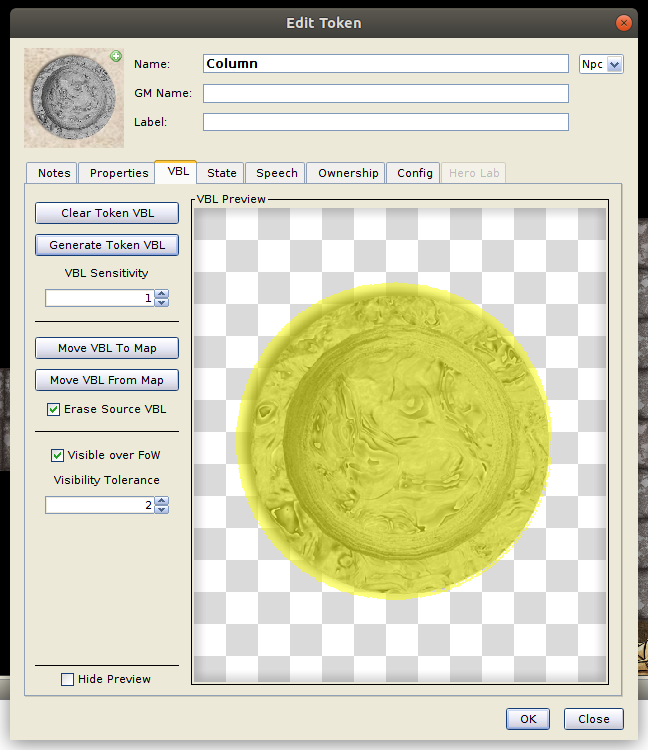 Token VBL generation example