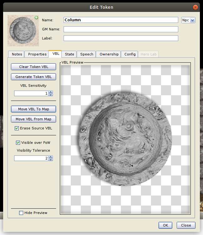Token VBL tab